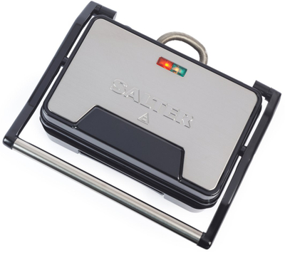 Grill elektrik Salter Panini Grill AND Panini, 750W, 23x14.5cm, inox i argjendtë