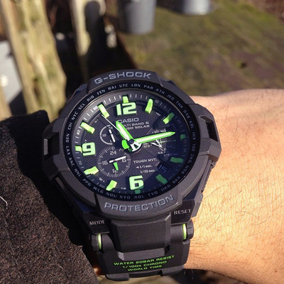 Orë dore për meshkuj Casio G-Shock GW-4000, e zezë/gjelbër