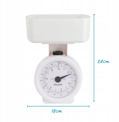 Peshore kuzhine mekanike Salter 112 WHWHDR, kapacitet 3kg, enë 1L, e bardhë