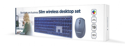 Set tastierë dhe maus Gembird KBS-ECLIPSE-M500, wireless, me ndriçim, i zi