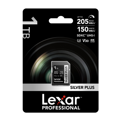 Kartë memorie Lexar Professional SDXC Silver Plus, 1TB, UHS-I, e zezë