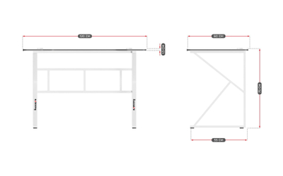 Tavolinë gaming Huzaro Hero 1.6, 120x60 cm, e bardhë