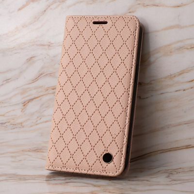 Këllëf telefoni Smart Caro për Motorola Moto E22i, mbrojtës, me xhepa, bezhë