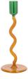 Mbajtëse qiri Lumarko Style Glass, xham dekorativ, jeshile amber