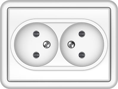 Prizë dyshe Vila SOCKET 2 NE ST150 RP16 020, për mur, e bardhë