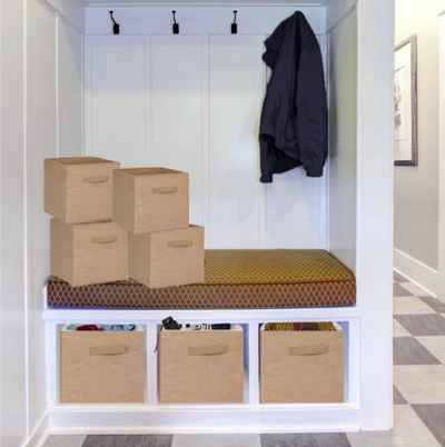 Shportë organizimi 5 Five Simply Smart Mix N Modul, 31x31x31cm, jute dhe kanavacë, bejxhi