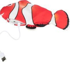 Lodër peshk për mace Trixie Wriggle Fish, interaktive, me catnip, 26cm, e bardhë e kuqe e zezë