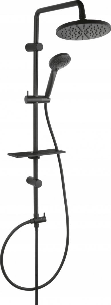Set dushi Rondo Lux Black, me dushkoke rain, përfundim mat, i zi