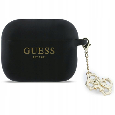Këllëf silikoni Guess 4G Charm për AirPods Pro 3, i zi