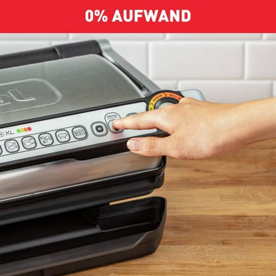 Grill kontakti Tefal OptiGrill+ XL GC7248, sipërfaqe e madhe XL, programe automatike, i zi