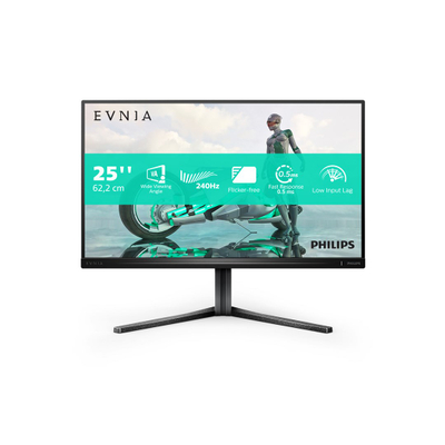 Monitor Philips Evnia 25M2N3200W/00, 24.5", 1920 x 1080, Full HD, 240 Hz, i hirtë