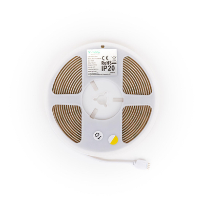 Shirita V-TAC LED SMD 2835 COB, 18W/m, 8mm, IP20/IP65, të bardha/RGB