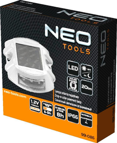 Lampë diellore për tokë Neo Solar Drive Over, LED 20 lm, IP65, argjendtë