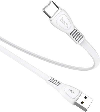 Kabllo USB në USB C Hoco X40 Noah, 1m, 2.4A, e bardhë