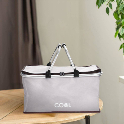 Shportë termike Cool Picnic Basket 35L, palosme, me izolim alumini, gri