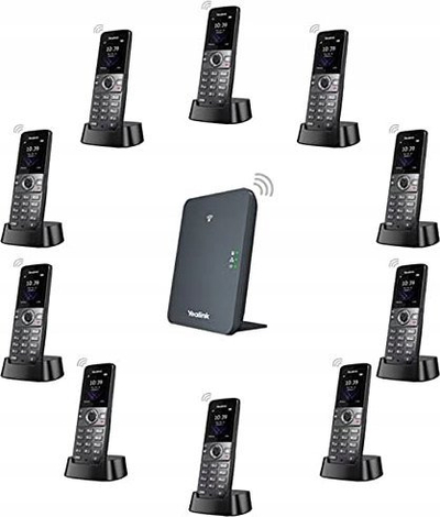 Telefon pa tel Yealink W73H IP DECT, ekran me ngjyra 1.8", HD Voice, i zi