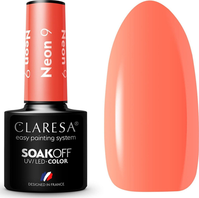 Lak xheli për thonj Clarese SoakOff Neon Shade 9, UV LED, 5 g