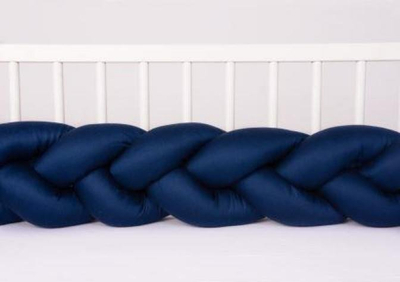 Mbrojtëse krevat BABYMATEX Bumper Braid, 200 cm, pambuk, blu
