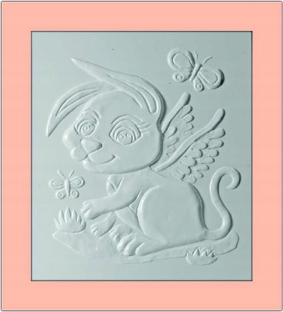 Set pikturimi Mirage Hobby Convex Coloring Fantasy Bunny, figurë 3D plastike, me bojëra uji, shumëngjyrësh