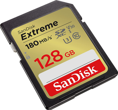 Kartë memorije SanDisk Extreme SDXC, 128GB, Class 10 UHS I U3 V30