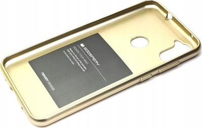 Kllëf telefoni Mercury Goospery Jelly për Samsung A11 M11, silikon i butë, me xham mbrojtës, ngjyrë flori