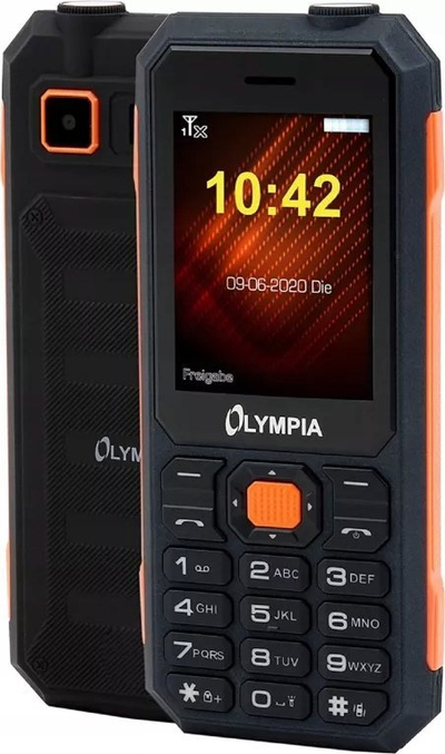 Telefoni Olympia Active Outdoor, 2.4", Dual SIM, i zi me portokalli