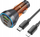 Karikues makine HOCO NZ12D, 60W PD QC3.0, 3 porta USB, transparent portokalli