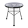 Tavolinë anësore Allegra HM5459.02, metal me wicker, sipërfaqe xhami, 45×46cm, e zezë