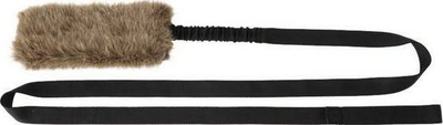 Lodër për qen DINGO Fleece Dog Toy Artificial Fur Racer, shkop loje 150 cm, dorezë bungee, e zezë