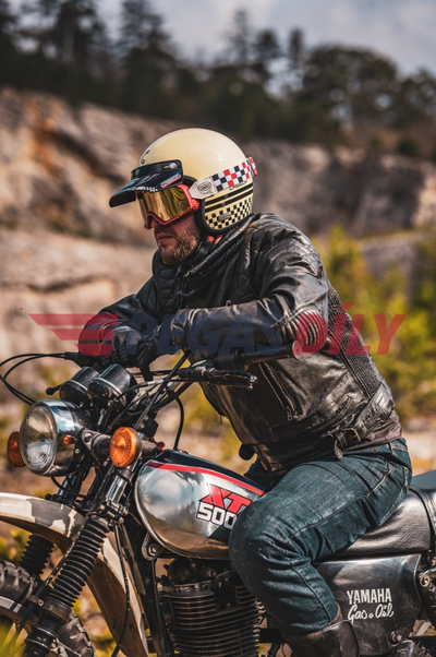 Helmetë moto CASSIDA Eso Forty Nine, e hapur neo retro, krem e zezë, 2026