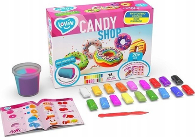 Set plasteline Lovin Candy Shop, 18 ngjyra, me vegla, shumëngjyrësh