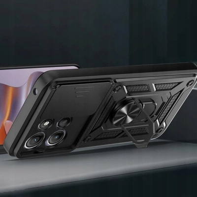 Заштитна маска Tech-Protect Camshield Pro за Motorola Moto G15, со прстен 360°, црна
