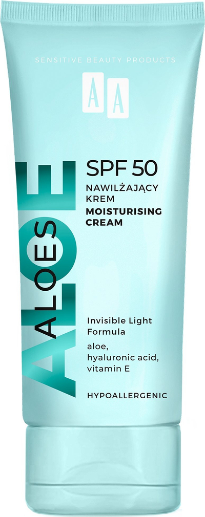 Krem fytyre AA Aloe Moisturizing, SPF50, për lagështi, 40ml