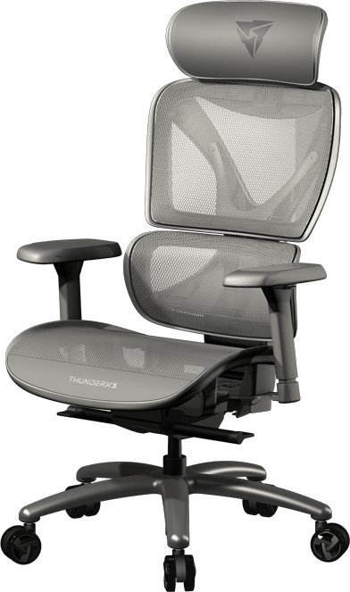 Канцелариски стол Thunder X3 XTC Mesh, мрежа, до 120 kg, сив