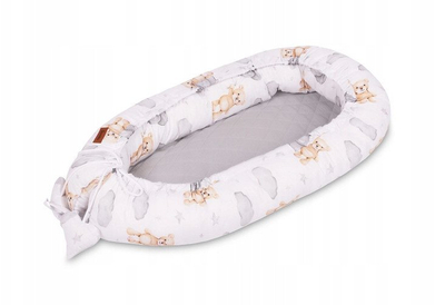 Folé bebe Muslin Teddy, 80x45 cm, me jastëk, gri