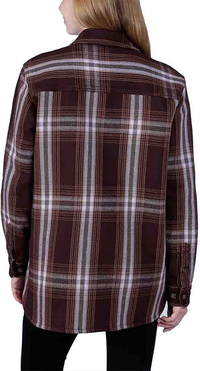 Këmishë gocash Carhartt Twill Plaid, përditshme, Dark Brown White, madhësia S