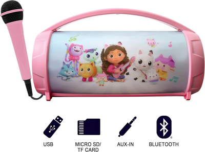 Altoparlant Bluetooth Lexibook Gabby and the Magic House, 1200 mAh, me mikrofon, me drita shumëngjyrëshe