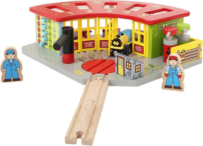 Set loje BIGJIGS RAIL - FIVE WAY ENGINE SHED