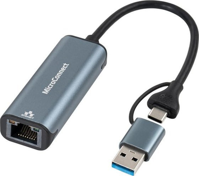 Adapter rrjeti Microconnect MC-USBACNET1G, USB C në RJ-45, Gigabit, i zi