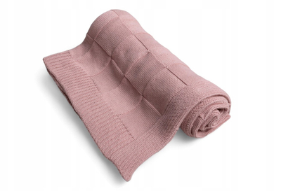 Бебешко ќебе BabyMatex Square Check, памук 80x100cm, бледо розова