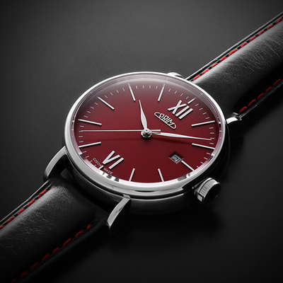 Orë dore për meshkuj Prim Retro Elegance 2023 W01P.13196.F, e zezë/kuqe