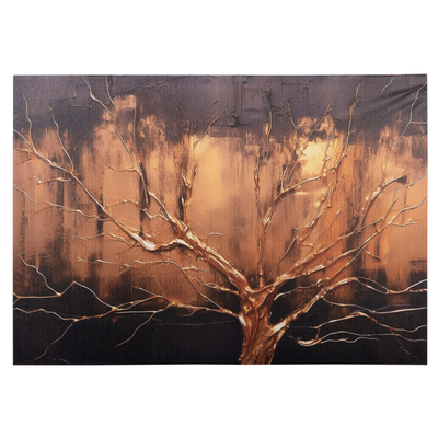 Pikturë murale HomeMarkt Gobi HM4861, kanavacë 98x68cm, ngjyrë ari e zezë