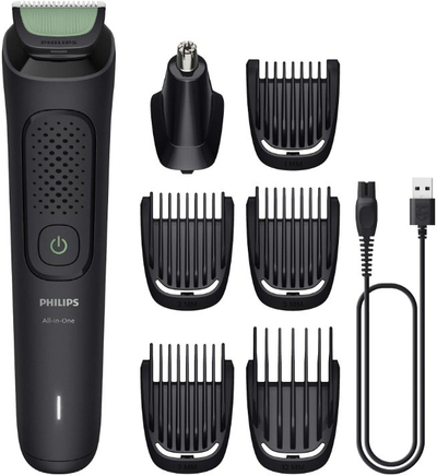 Trimer multifunksional Philips Series 3000 MG3920/15, 7 në 1, për mjekër dhe flokë, i zi