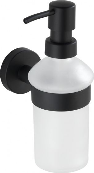 Dispenser sapuni Wenko Bosio, 200 ml, çelik inox, i zi mat edhe i bardhë
