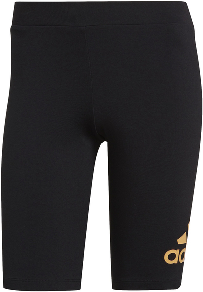 Pantallona shkurtra sportive Adidas Essentials Gradient Logo, pambuk elastik, për femra, të zeza