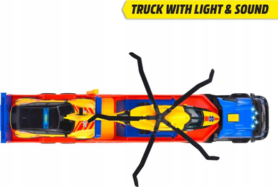 Set lodrash Dickie Toys Volvo Truck Rescue, 3 makina, me helikopter Airbus, shumëngjyrësh
