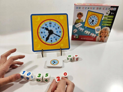 Ora Montessori Multigra From Time to Time, mësim i kohës, akrepa lëvizës, shumëngjyrëshe