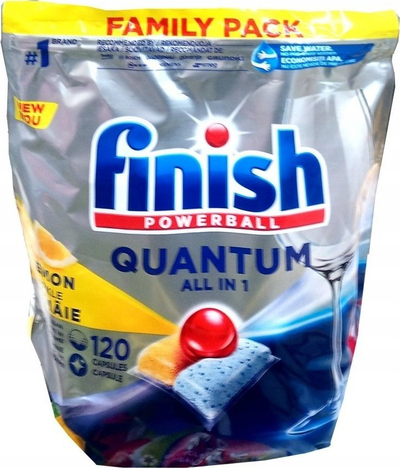 Tableta për enë Finish Quantum All in 1 Lemon, 120 copë
