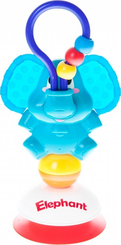 Lodër edukative Bam Bam Rattle Elephant, me kupë thithëse, për bebe 6m+, shumëngjyrëshe