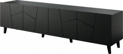 Komodë TV Chest Bed Meble Etna, 200x42x52 cm, e zezë mat
